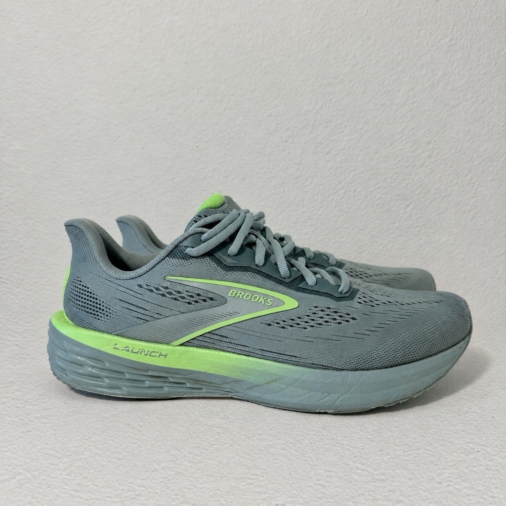 Brooks Launch 12 Men's Running Shoe Gray Mist/Green Sz 10